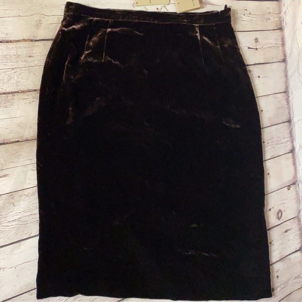 Blunauta Italian Velvet Silk Blend Skirt Size EU 46